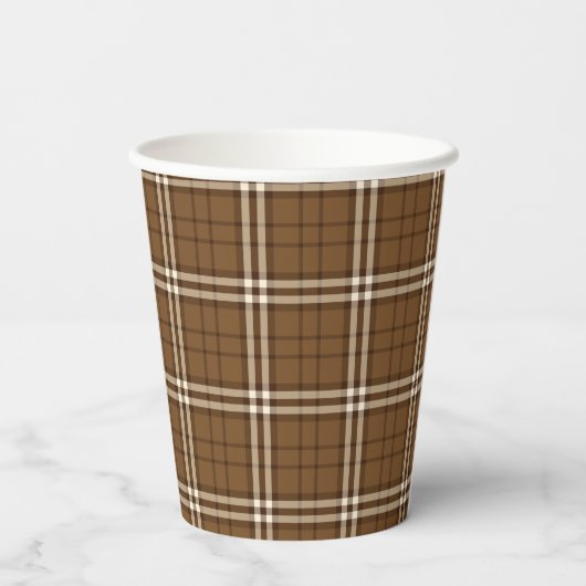 Gobelets En Papier Tartan Brown (Verso)