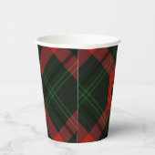 Gobelets En Papier Tartan rouge et vert avec Monogramme (Droite)
