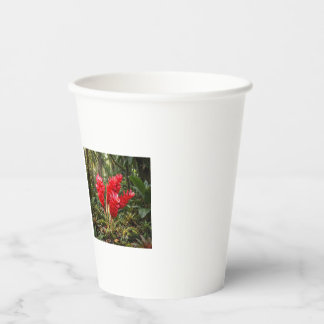Gobelets En Papier Tasse à café Fleur de gingembre botanique vibrante
