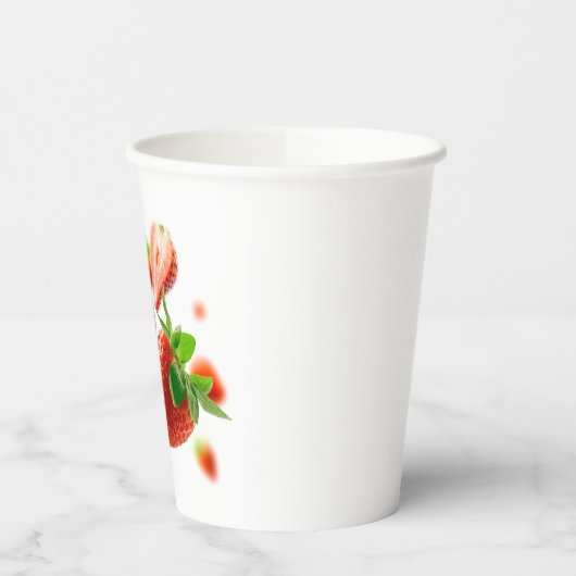 Gobelets En Papier Tasse à papier avec fraises (Gauche)