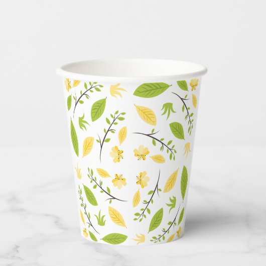 Gobelets En Papier tasse à papier avec motif floral (Recto)