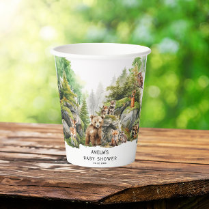 Gobelets En Papier Tasse à papier Baby shower Whimsical Woodland Anim