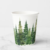 Gobelets En Papier Tasse à papier - Forêt d'aquarelle (Verso)