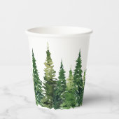 Gobelets En Papier Tasse à papier - Forêt d'aquarelle (Recto)