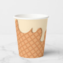 Tasse à papier imprimé à cône crème glacée