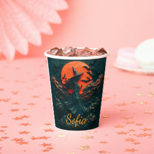 Gobelets En Papier Tasse Accent Halloween de Sorcière Magnifique Pers