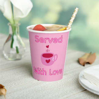 Gobelets En Papier Tasse de café servie avec amour