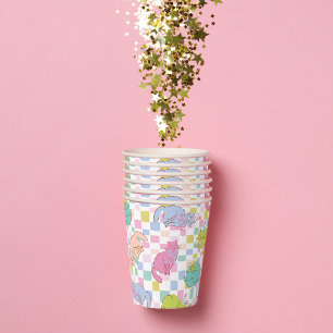Gobelets En Papier Tasse de fête de chat, anniversaire de chat coloré