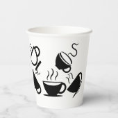 Gobelets En Papier tasse de papier avec images de tasse noire (Verso)