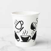 Gobelets En Papier tasse de papier avec images de tasse noire (Recto)