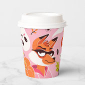 Gobelets En Papier tasse de papier avec renard pour Halloween (Recto)