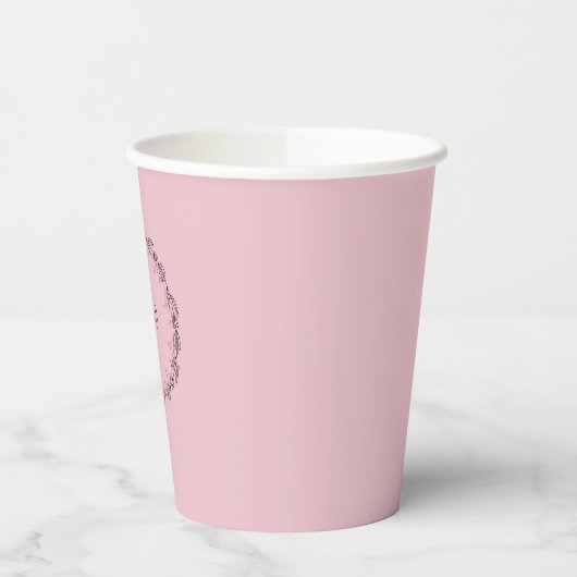 Gobelets En Papier tasse de papier design rose et cercle (Gauche)