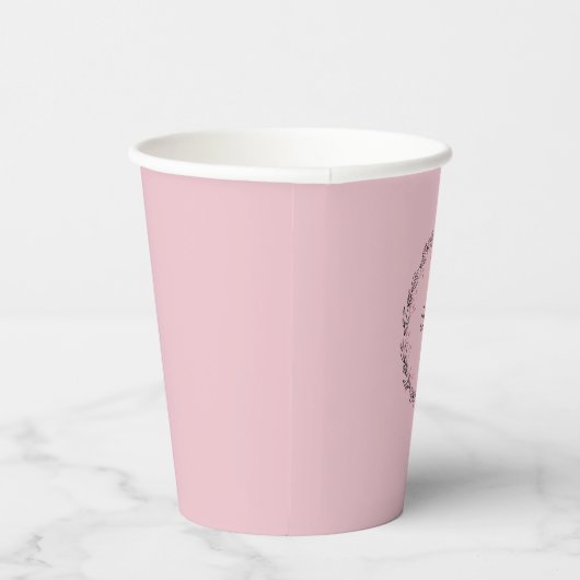 Gobelets En Papier tasse de papier design rose et cercle (Droite)