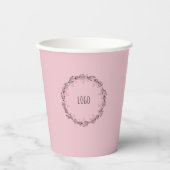 Gobelets En Papier tasse de papier design rose et cercle (Recto)