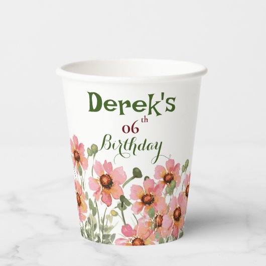 Gobelets En Papier tasse de papier fleur sauvage (Recto)