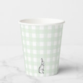 Gobelets En Papier Tasse de papier lapin En vichy lapin vert à la men (Verso)
