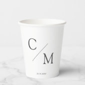 Gobelets En Papier Tasse de papier monochrome simple et élégante (Recto)