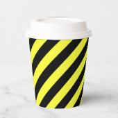 Gobelets En Papier tasse de papier noir et jaune diagonale (Gauche)