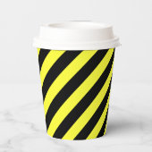 Gobelets En Papier tasse de papier noir et jaune diagonale (Verso)