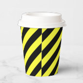 Gobelets En Papier tasse de papier noir et jaune diagonale (Droite)