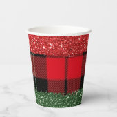 Gobelets En Papier Tasse De Papier Plaid Et Parties scintillant 8oz,  (Verso)