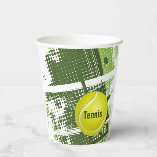 Gobelets En Papier Tasse de papier Tennis Design (Verso)