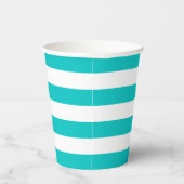 Gobelets En Papier Tasse de papier turquoise et blanc (Droite)