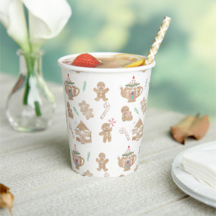 Gobelets En Papier Tasse en pain d'épice de Noël