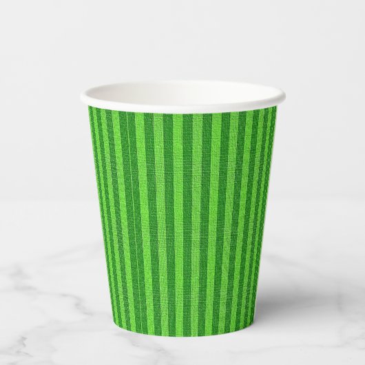 Gobelets En Papier Tasse en papier à rayure verte (Verso)