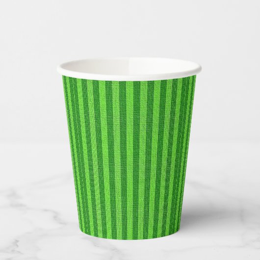 Gobelets En Papier Tasse en papier à rayure verte (Gauche)