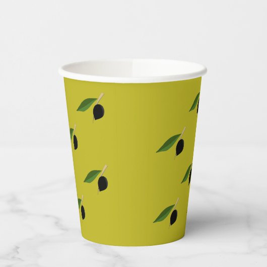 Gobelets En Papier Tasse en papier à thème oléicole (Gauche)