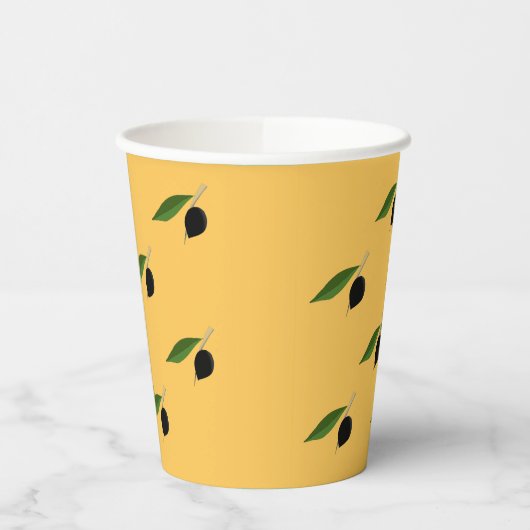 Gobelets En Papier Tasse en papier à thème oléicole (Gauche)