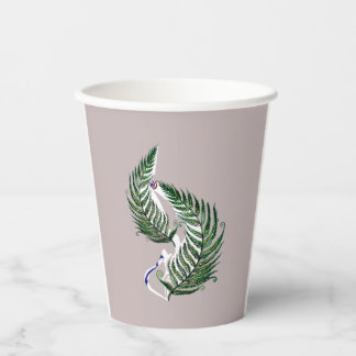 Gobelets En Papier Tasse en papier Aotearoa forme de pays fougère ave