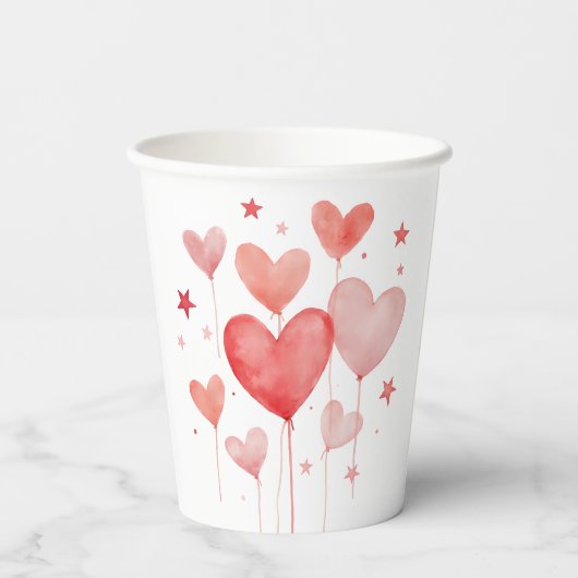 Gobelets En Papier Tasse en papier avec design de la Saint-Valentin (Verso)