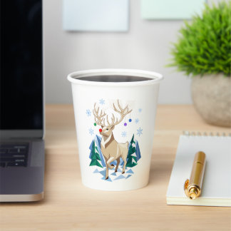 Gobelets En Papier Tasse en papier avec un renne