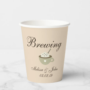 Gobelets En Papier Tasse en papier beige pour mariage et baby shower 