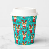 Gobelets En Papier Tasse en papier chien Corgi de Noël (Gauche)