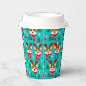 Gobelets En Papier Tasse en papier chien Corgi de Noël (Droite)