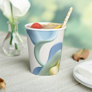 Gobelets En Papier Tasse en papier dans un graphique abstrait élégant