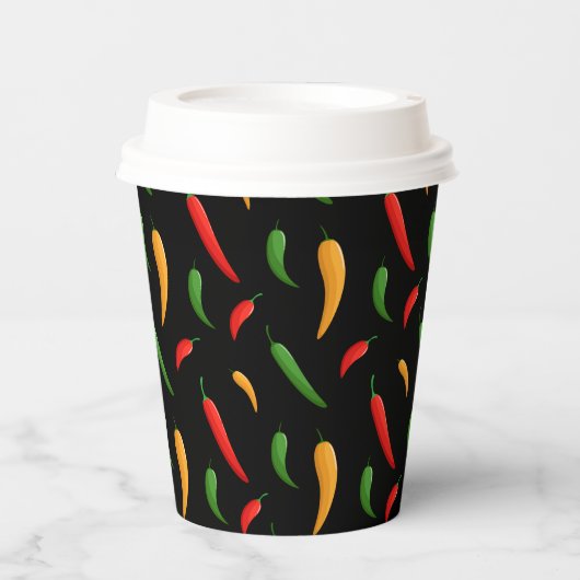 Gobelets En Papier Tasse en papier de poivrons piment épicé (Recto)