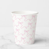 Gobelets En Papier Tasse en papier fantaisie à ruban rose (Verso)