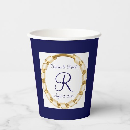 Gobelets En Papier Tasse en papier monogramme (Recto)