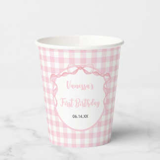 Gobelets En Papier Tasse en papier pour 1er anniversaire Coquette Ros