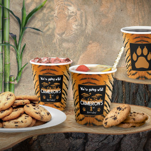 Gobelets En Papier Tasse en papier pour anniversaire à motif de tigre