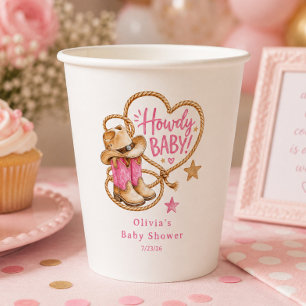 Gobelets En Papier Tasse en papier pour Baby Shower Cowgirl
