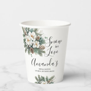 Gobelets En Papier Tasse en papier pour baby shower hivernal Snow In 