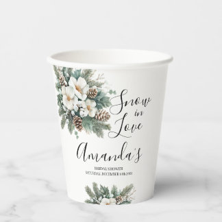Gobelets En Papier Tasse en papier pour baby shower hivernal Snow In