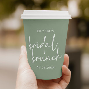 Gobelets En Papier Tasse en papier pour brunch de mariage minimaliste