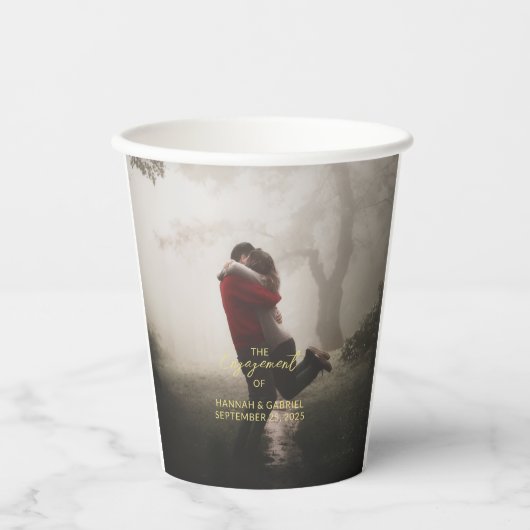 Gobelets En Papier Tasse en papier pour photo de fiançailles de maria (Recto)