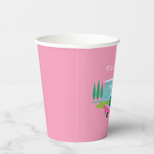 Gobelets En Papier Tasse en papier Retro Pink Palm Springs (Droite)
